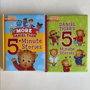 Daniel Tiger's 5-Minute Stories Children’s 2 Book Set & Blue Tigey Figure
